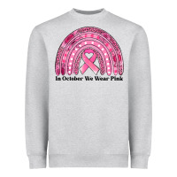 Heather Grey in october we wear pink breast cancer awareness rainbow Heavyweight Sweatshirt - Jasminsmagicworld