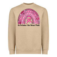 Mushroom in october we wear pink breast cancer awareness rainbow Heavyweight Sweatshirt - Jasminsmagicworld