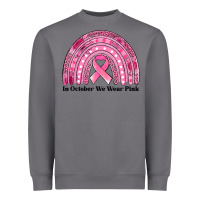Storm in october we wear pink breast cancer awareness rainbow Heavyweight Sweatshirt - Jasminsmagicworld