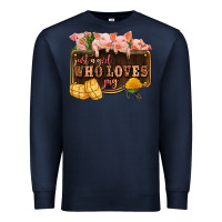 Navy just a girl who loves pig olivia Premium Sweatshirt - OliviaCreatesArt
