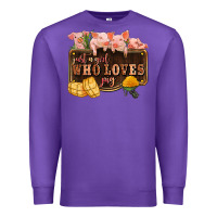 Purple just a girl who loves pig olivia Premium Sweatshirt - OliviaCreatesArt