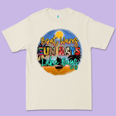 Boat Waves Sun Rays Lake Days Premium Tee Designed By Nancycooperartshop