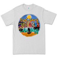 Dove Grey boat waves sun rays lake days Premium Tee - NancyCooperArtShop