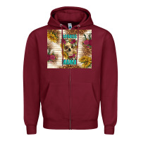 Burgundy badass mama with flowers Zipper Hoodie - TumblerDesignByShophia