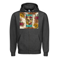 Charcoal Heather badass mama with flowers Zipper Hoodie - TumblerDesignByShophia