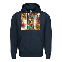Navy badass mama with flowers Zipper Hoodie - TumblerDesignByShophia