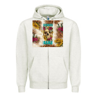 Oatmeal Heather badass mama with flowers Zipper Hoodie - TumblerDesignByShophia