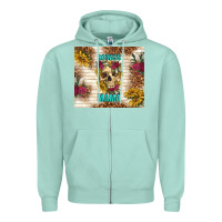 Seafoam badass mama with flowers Zipper Hoodie - TumblerDesignByShophia