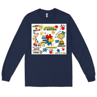 Navy autism Long Sleeve Tee - Artiststas