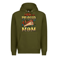 Army Green Loud and proud cheer Mom Mother's Day Premium Hoodie - CowGirlArtShop