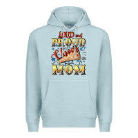 Blue Mist Loud and proud cheer Mom Mother's Day Premium Hoodie - CowGirlArtShop