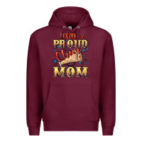 Burgundy Loud and proud cheer Mom Mother's Day Premium Hoodie - CowGirlArtShop