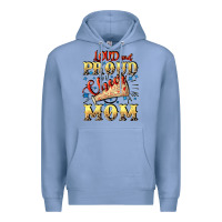 Colony Blue Loud and proud cheer Mom Mother's Day Premium Hoodie - CowGirlArtShop