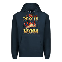Navy Loud and proud cheer Mom Mother's Day Premium Hoodie - CowGirlArtShop