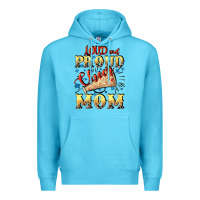 Ocean Blue Loud and proud cheer Mom Mother's Day Premium Hoodie - CowGirlArtShop