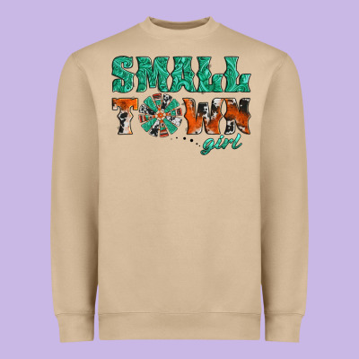 Small Town Girl Western Windmill Heavyweight Sweatshirt Designed By Jasminsmagicworld