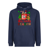 Navy hot cocoa season Heavyweight Hoodie - OliviaCreatesArt