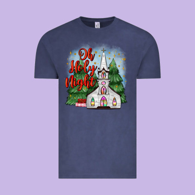 Christmas Church Oh Holy Night Vintage Tee Designed By Maliassmallbusiness