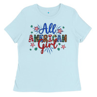Baby Blue all american girl Ladies Tee - Artiststas