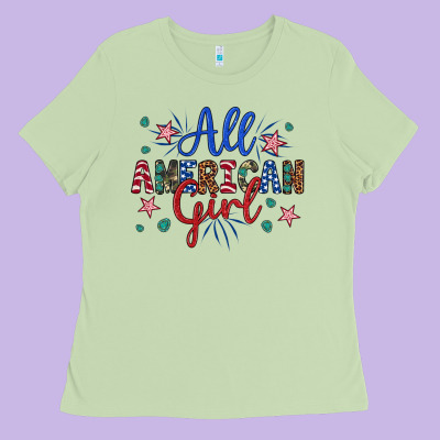 All American Girl Ladies Tee Designed By Artiststas