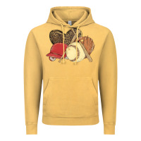 Vintage Mustard softball Vintage Hoodie - MaliasSmallBusiness