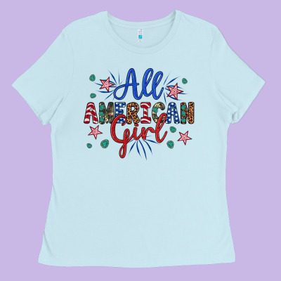 All American Girl Ladies Tee Designed By Artiststas