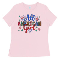 Bubblegum Pink all american girl Ladies Tee - Artiststas