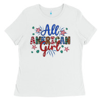 White all american girl Ladies Tee - Artiststas