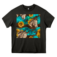 Asphalt appaloosa horses and sunflowers seamless pattern Heavy Core Tee - BundleAndBundleShop
