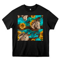 Black appaloosa horses and sunflowers seamless pattern Heavy Core Tee - BundleAndBundleShop