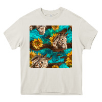 Cream appaloosa horses and sunflowers seamless pattern Heavy Core Tee - BundleAndBundleShop