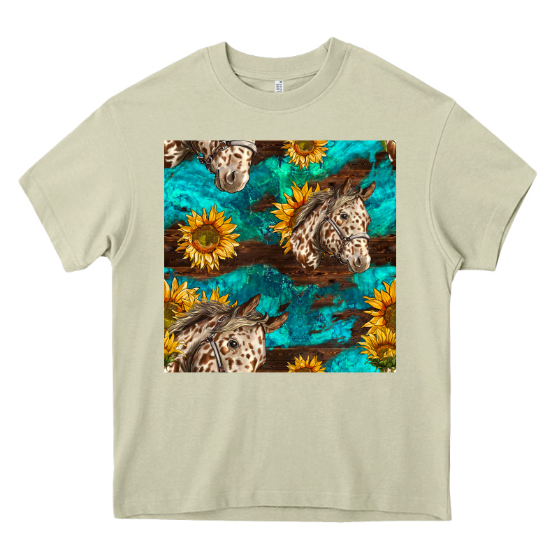 Appaloosa Horses And Sunflowers Seamless Pattern Heavy Core Tee by BundleAndBundleShop | Teevron