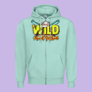 Wild About Softball Zipper Hoodie Designed By Howdyjamesfarm