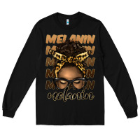 Black melanin afro messy bun Long Sleeve Tee - Artiststas