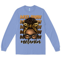 Colony Blue melanin afro messy bun Long Sleeve Tee - Artiststas