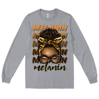 Heather Grey melanin afro messy bun Long Sleeve Tee - Artiststas