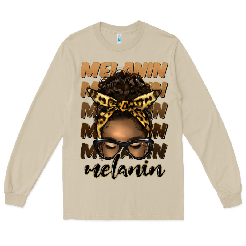 Melanin Afro Messy Bun Long Sleeve Tee by Artiststas | Teevron