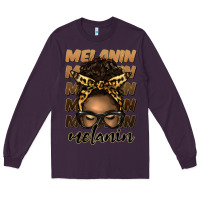 Plum melanin afro messy bun Long Sleeve Tee - Artiststas