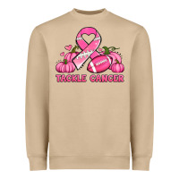 Tackle Cancer Pumpkins Football And Ribbon Breast Cancer Awareness Heavyweight Sweatshirt | Teevron