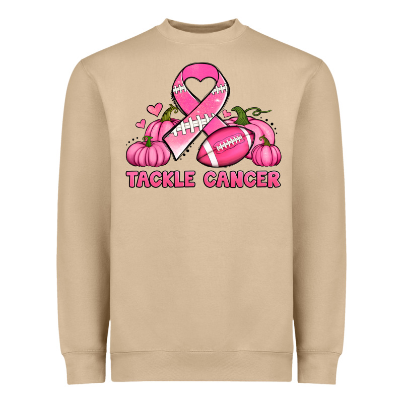 Tackle Cancer Pumpkins Football And Ribbon Breast Cancer Awareness Heavyweight Sweatshirt by Jasminsmagicworld | Teevron
