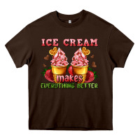 Chocolate Brown ice cream makes everything better Heavy Core Tee - AdoDesignShop