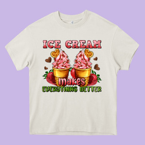 Ice Cream Makes Everything Better Heavy Core Tee Designed By Adodesignshop