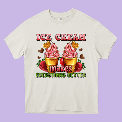 Ice Cream Makes Everything Better Heavy Core Tee Designed By Adodesignshop
