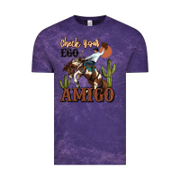 Cloud Purple check your ego amigo rodeo cowboy Vintage Tee - MaliasSmallBusiness
