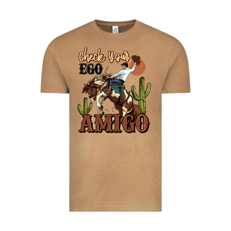 Check Your Ego Amigo Rodeo Cowboy Vintage Tee by MaliasSmallBusiness | Teevron