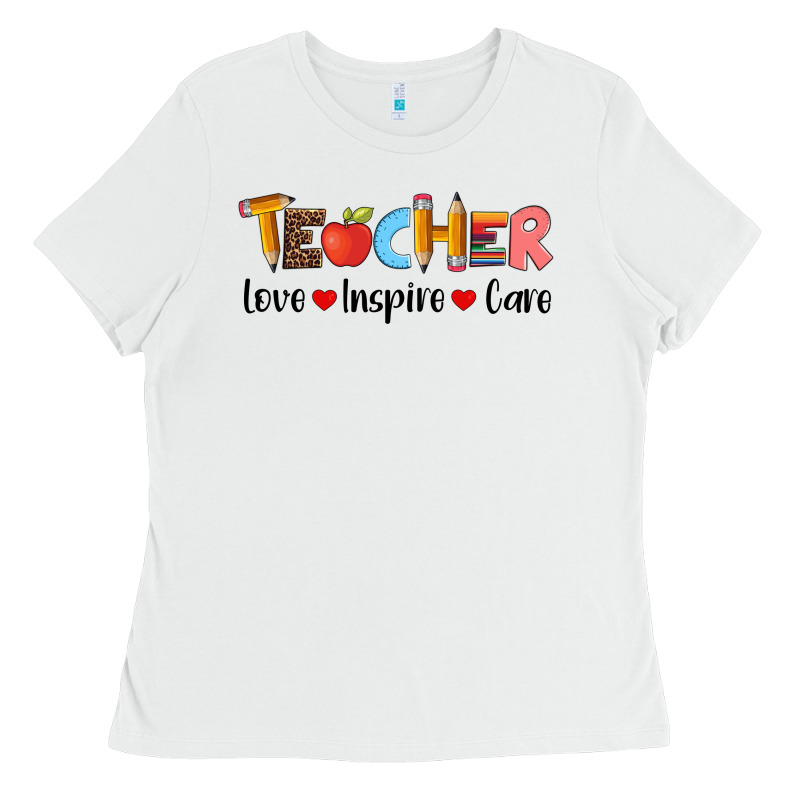 Teacher Love Inspıre Care Wıth  And Pen Ladies Tee by Artiststas | Teevron