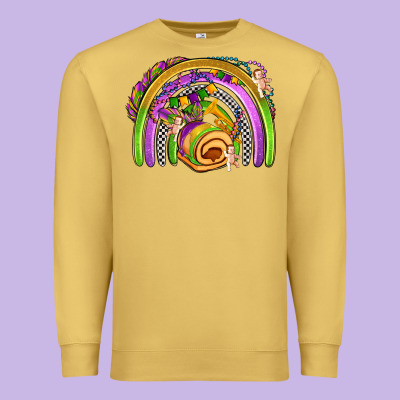 Mardi Gras Rainbow Premium Sweatshirt Designed By Oliviacreatesart