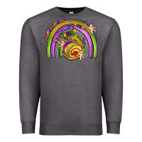 Charcoal Heather mardi gras rainbow Premium Sweatshirt - OliviaCreatesArt
