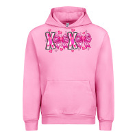 Fuchsia Pink XOXO Valentines Urban Hoodie - CowhideDigitalArt