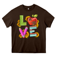 Chocolate Brown love with pen and  serape leopard Heavy Core Tee - Artiststas